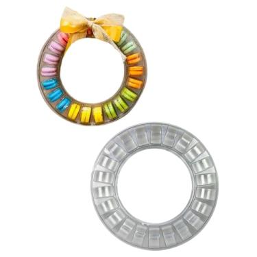 Imagem de Caixa Blister Guirlanda para 22 Macarons Doces Enfeites Aro Arranjo Embalagem para Mini Donuts Pct c/ 5 unidades