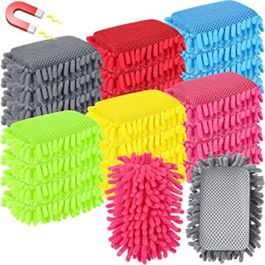 Imagem de Sherr 24 peças de borracha magnética para quadro branco escolar apagável a seco borrachas de microfibra lavável quadro branco borracha para giz, sala de aula, escritório em casa (multicolorido)