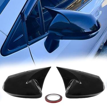 Imagem de Arkdeffon 2 peças tampa do espelho lateral retrovisor lateral compatível com Toyota Corolla 2020-2023 (preto brilhante)