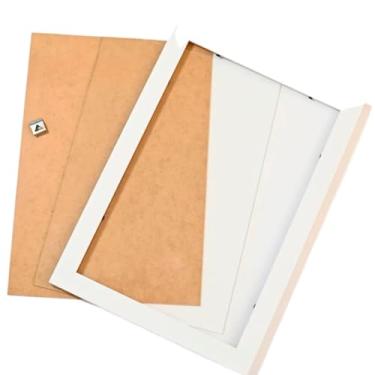 Imagem de Moldura 30x40Cm Com Vidro e Fundo Para Quadros Fotos Certificado (Branco,A3 30x42)