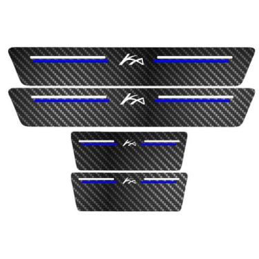 Imagem de Kit Soleira Protetora Porta Premium Blue Fibra Carbono - Ka - Jhow Ade