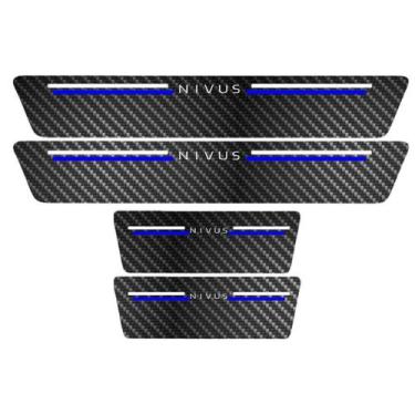 Imagem de Kit Soleira Protetora Porta Premium Blue Carbono - Nivus - Jhow Adesiv