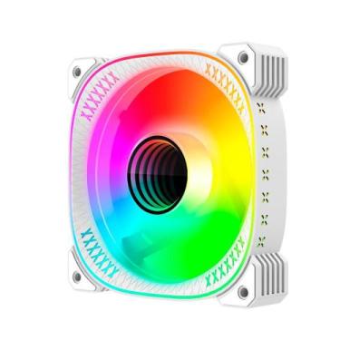 Imagem de Cooler fan coolmoon ty1 branco pwm 4p - argb 3p led infinito