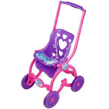 Imagem de Carrinho para Bonecas Rosa Florzinha Princesas Desmontável