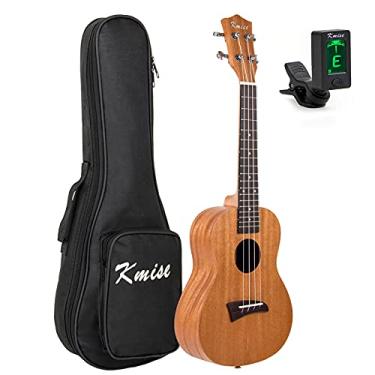 Imagem de Ukulele de concerto, Ukelele de mogno Kmise de 58 cm com bolsa e sintonizador digital para adultos iniciantes