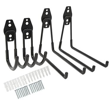 Imagem de 4 PCs Garage Ganch Duty Forte Bea Tool Hanger e Curved W Montado Ganchos Pendurados Garagem Garagem Tooorage