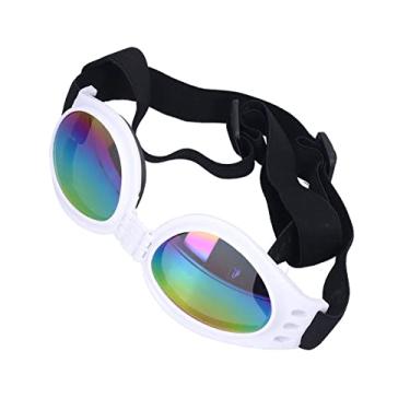 Imagem de Óculos de sol para animais de estimação, verão, dobrável, para cães, vidro íon, tamanho médio e grande, roupa plieog para animais de estimação (branco)