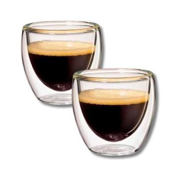 Imagem de Copos Parede Dupla Café 80 ml 2 Peças - Allmix