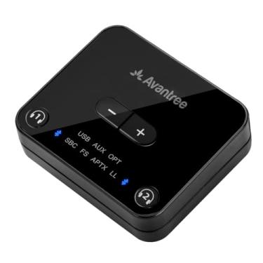 Imagem de Avantree Audikast Plus – Transmissor de áudio Bluetooth para TV com USB, porta de saída de áudio óptico e auxiliar, adaptador Bluetooth sem fio para fones de ouvido de TV, suporta 30 metros de longo