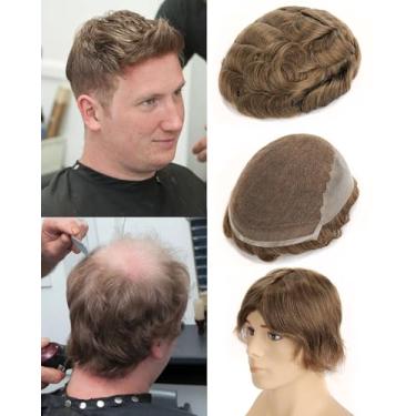 Imagem de BEEOS Peruca De Renda Hd Skinlike Para Homens, 20 X 25 Cm Na Frente Com Pele Fina Atrás E Laterais, Aplique Cabelo Masculino, Sistema Substituição Humano Indiano Remy 130%, Q6 #18, Loiro
