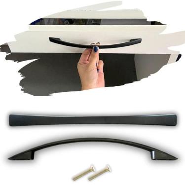 Imagem de 2 Puxador Alça 24cm em Metal p/ Gavetas, Armários e Móveis - Compras F