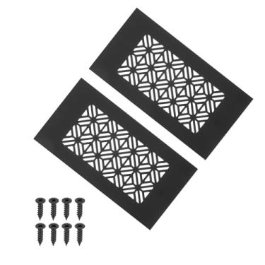 Imagem de PATIKIL Capa de ventilação de porta de 15 x 7 cm, 2 peças de capa de ventilação de grade de alumínio resistente com parafusos de montagem para porta de guarda-roupa de armário, preta