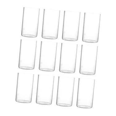Imagem de WeiLaiKeQi Vasos de vidro cilíndricos, acessórios florais, porta-velas, decoração para casa, vasos de flores leves e transparentes para festa na, 12 Peças
