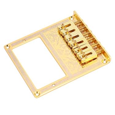 Imagem de Ponte de Guitarra de Sela Durável para Guitarras Elétricas de Telecaster TL Com Slot de Captação na Borda Preta (Ramo dourado)