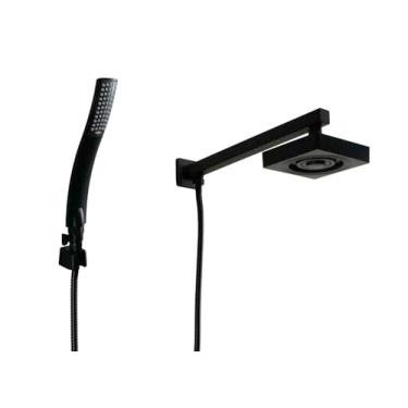 Imagem de Ducha AutoLimpante ABS 13 cm Preto Fosco com Ducha de Mão