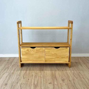 Imagem de Aparador de Madeira Pinus Linea de 3 Prateleiras Ample com 2 Gavetas N