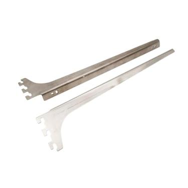 Imagem de IEUDNS 2x Suporte de prateleira para de trilho único, suporte de aço inoxidável para armazenamento de ferragens, rack para tábuas de jardim, armários, 35cmx6cm