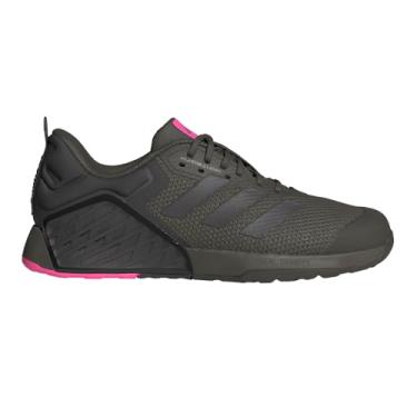 Imagem de adidas Tênis unissex adulto Dropset 3 Trainer, verde-oliva/preto/rosa lúcido, 9 Women/8 Men