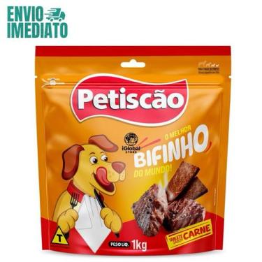 Imagem de Bifinho Mastigável para Cachorros Petiscão Carne 1kg