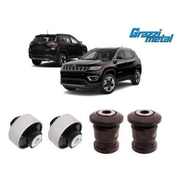 Imagem de Kit 4 Bucha Bandeja Balança Dianteira Compass 2016 2017 2018 - Grazzim