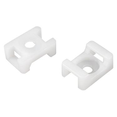 Imagem de Suporte de cabo uxcell com base tipo sela, suporte de arame de nylon 9,2 mm, largura do orifício, branco 50 peças