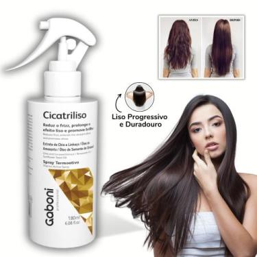 Imagem de Spray Termoprotetor Antifrizz/Efeito Liso Cicatriliso 180ml Gaboni Pro