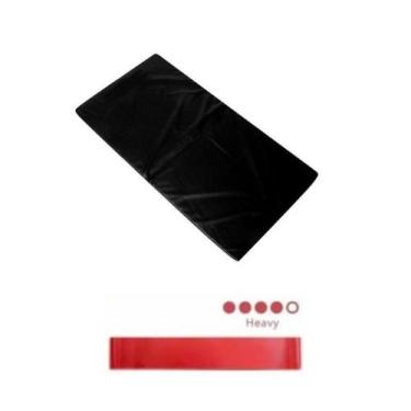Imagem de Colchonete Preto + Mini Band Faixa Elástica Forte Vermelho - 1 Fit