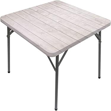 Imagem de CESGFC Toalha de mesa de madeira, estampa de textura de prancha de madeira, borda elástica, capa de mesa de jantar interna/externa, adequada para mesa quadrada de 81 cm x 81 cm