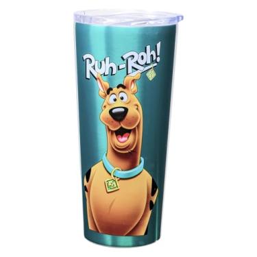 Imagem de Spoontiques - Caneca de viagem inoxidável Scooby Doo - Canecas de viagem isoladas - Copo de bebida de aço inoxidável com tampa de viagem e trava deslizante - comporta bebidas quentes e frias