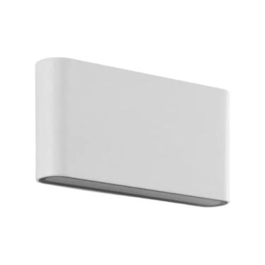 Imagem de Arandela Externa Slim Pastilha Alumínio Branca Facho Duplo LED 3000K 12W IP45 Bivolt