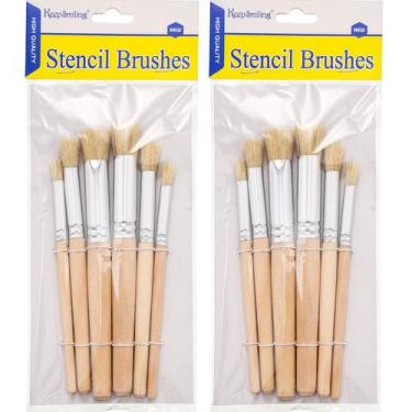 Imagem de Escovas de estêncil Patelai Wooden Stencil Cerstle para pintura artíst