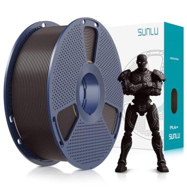 Imagem de SUNLU PLA Plus Filamento 1,75mm 1KG, Carretel Perfeitamente Enrolado, PLA+ 1000g, Precisão Dimensional +/- 0.02 mm, Compatível com a Maioria das Impressoras 3D FDM, 1kg (2.2lbs), Castanha Preta Assada