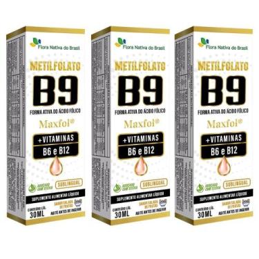 Imagem de KIT 3X Metilfolato Maxfol (Vitaminas B9,B6,B12) 30ml - Flora Nativa - 