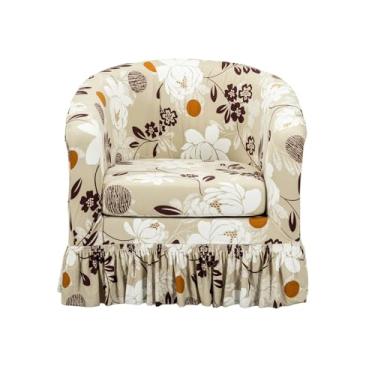 Imagem de CRFATOP Capa para cadeira de clube de 2 peças com saia estampada para poltrona de banheira com capa de almofada de assento, protetor de móveis redondo macio impresso para balcão de bar, sala de estar