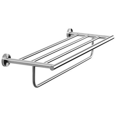 Imagem de Porta Toalhas de Hotel com Prateleira Inox (Tarsila Escovado)