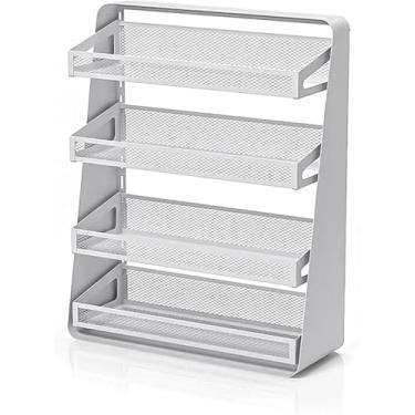 Imagem de Organizador De Malha De Metal Sck De 3 Andares E 4 Andares, Organizador De Bancada Em Camadas Para Latas, Biscoitos, Vegetais De Frutas, Organizador De Perfume Para Cozinha, Banhe, White, 4-Tier