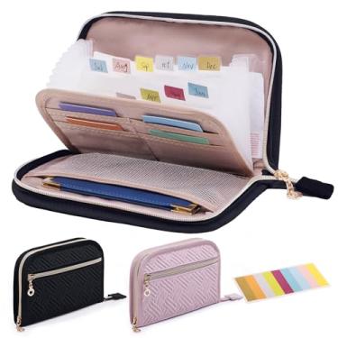 Imagem de FRECOLSH Organizador de recibos com 12 bolsos 20 x 13 cm pequeno organizador de recibos - organizador de arquivos sanfonado - organizador de dinheiro/cédulas - organizador de cupons - organizador de