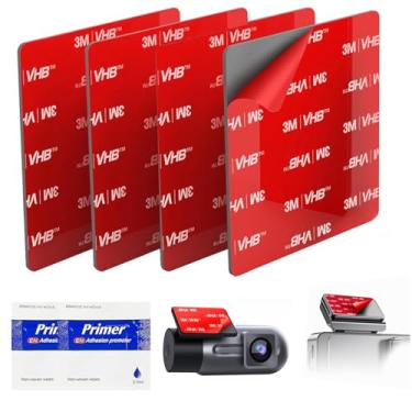 Imagem de 4 peças de almofada adesiva para câmera de painel, fita dupla face 3M VHB para câmera quadrada de carro, 7,2 cm para painel de painel de carro, suporte de GPS, com 2 almofadas adesivas de substituição