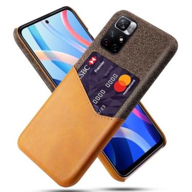 Imagem de Capa para Xiaomi Redmi Note 11 5G,Tela e tampa de couro PU,Antideslizante,360°cobertura completa à prova de choque com 1 slot de cartão atrás,Prevenção de queda-Brown
