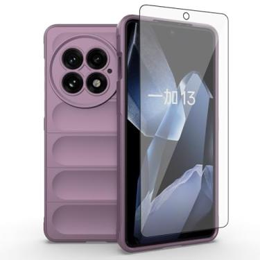 Imagem de Asuwish Capa de telefone para OnePlus 13 5G com protetor de tela de vidro temperado e TPU macio, fina, à prova de choque, capa protetora de silicone acessórios One+ 1plus13 2025 mulheres, homens