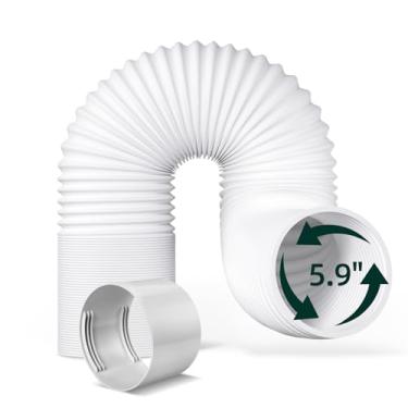 Imagem de cocobeen Mangueira de ar condicionado portátil com acoplador, extensão de mangueira de exaustão CA universal anti-horário de 15 cm/59 pol