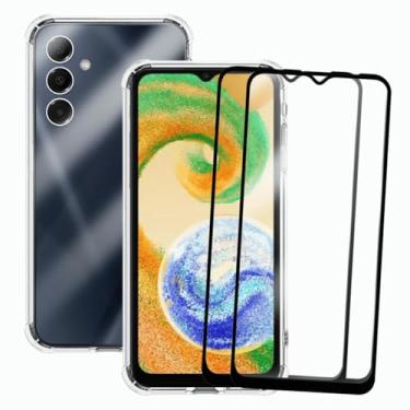 Imagem de Capa A04S, Capinha Anti Impacto e 2x Pelicula Vidro 3D Para Samsung Galaxy A06 Case Transparente Proteção de Câmera