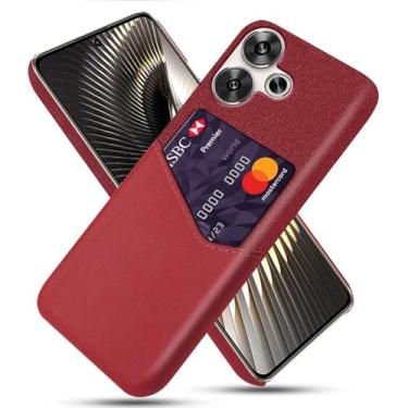 Imagem de Capa para Xiaomi Redmi Turbo 3,Tela e tampa de couro PU,Antideslizante,360°cobertura completa à prova de choque com 1 slot de cartão atrás,Prevenção de queda-Red