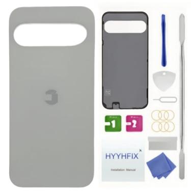 Imagem de Pixel 9 Pro XL Substituição de vidro traseiro para Google Pixel 9 Pro XL 5G Tampa traseira de vidro à prova d'água e kit de ferramentas de reparo profissional (Hazel)