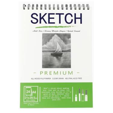 Imagem de Caderno Sketchbook Desenho Artístico Profissional Esboço A4 160g 24 Folhas Ilustração
