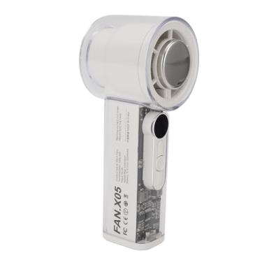 Imagem de Luocute Ventilador Portátil Portátil, Alta Velocidade Ajustável 100 Engrenagens 3000mAh Bateria Recarregável Mini Pocket Fan Com Tela Digital de Corpo de Metal, Adequado para Camping de (Branco)