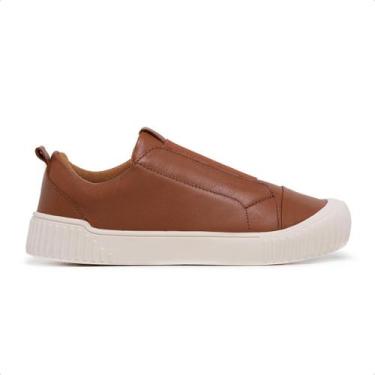 Imagem de tenis feminino em couro slip on - Via Madamah, Marrom, 36