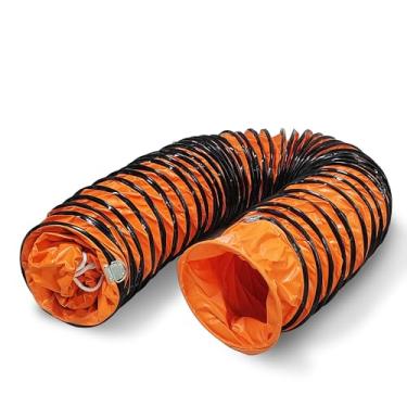 Imagem de Mangueira de duto flexível de PVC de 40 cm com corda ajustável para ventilador de exaustor utilitário