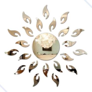 Imagem de Espelho Adesivo De Parede Decorativo Acrilico Sol (Grande)