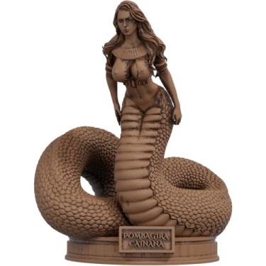 Imagem de Estátua Pombagira Cainana Imagem Umbanda Candomblé (Cor Madeira)